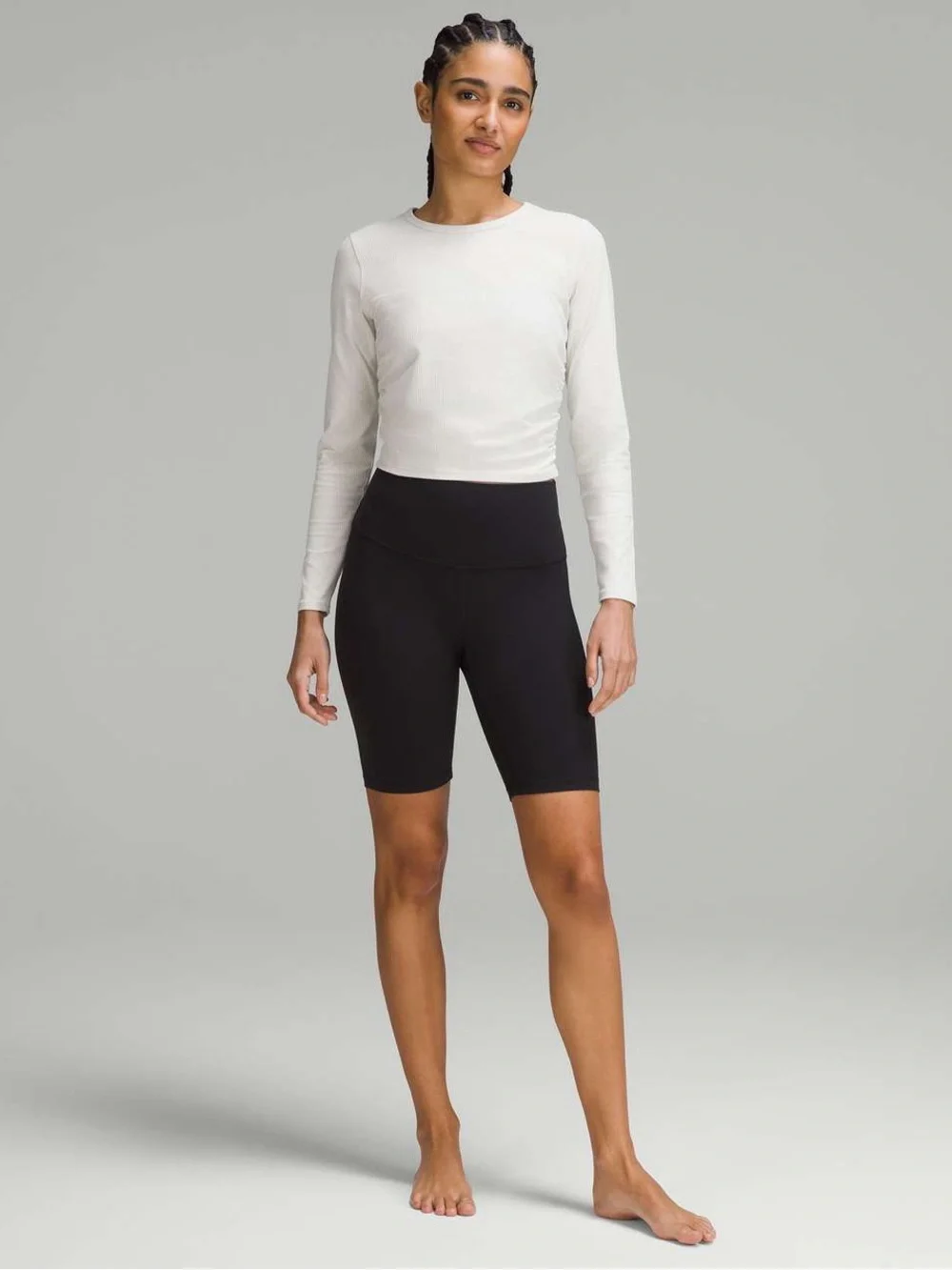 Lululemon All It Takes Ribbed Nulu Long-Sleeve Shirt in Bone White Size: Small - Picture 2 of 8